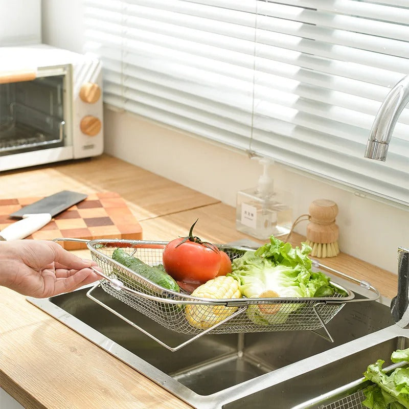 FlexRack™ – Stainless Steel Expandable Drainer Basket
