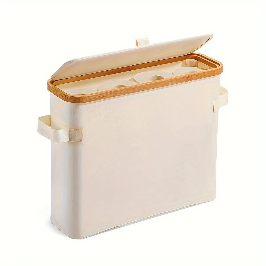Bamboo Toilet Paper Holder with Lid