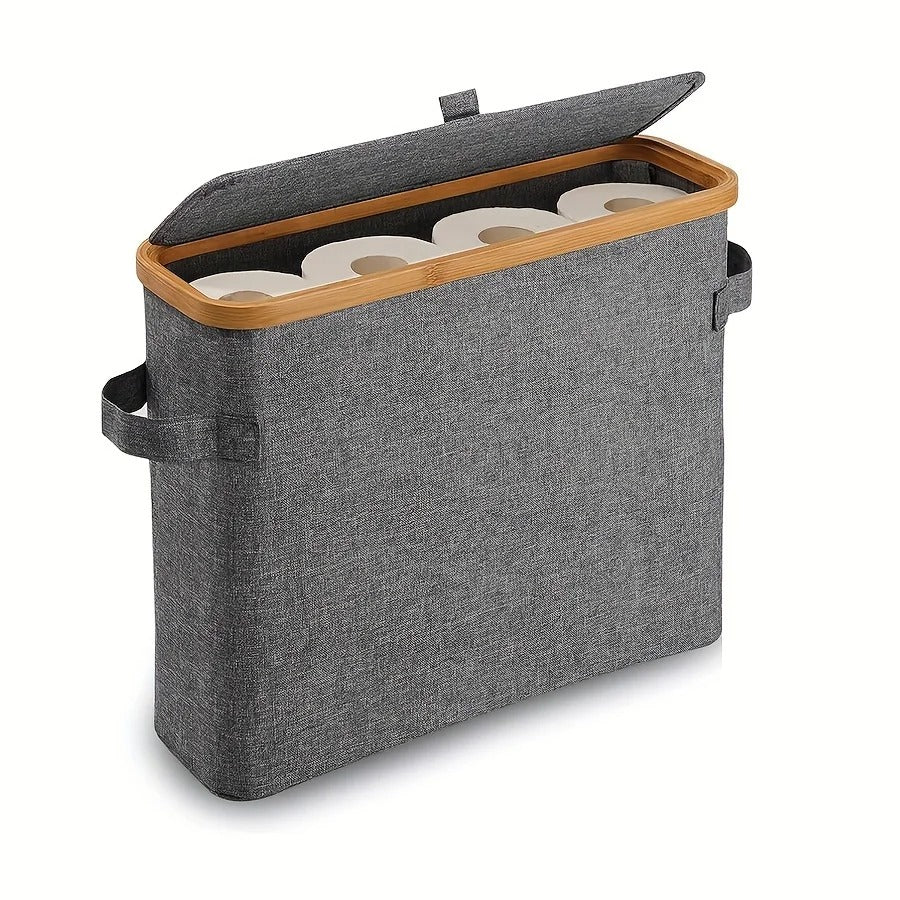 Bamboo Toilet Paper Holder with Lid